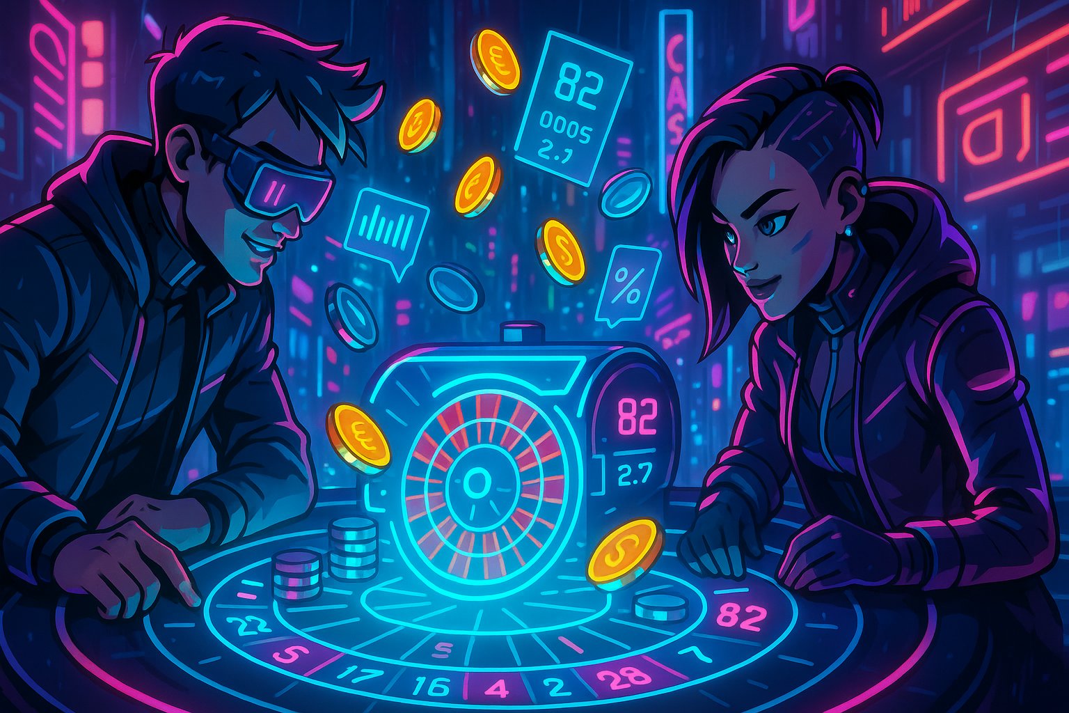 Neon guide dashboard showing sports and casino-style learning cards
